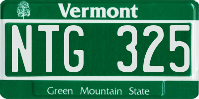 VT license plate NTG325
