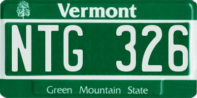 VT license plate NTG326