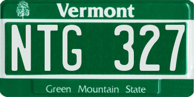 VT license plate NTG327