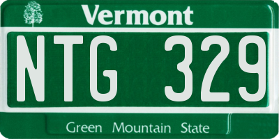 VT license plate NTG329