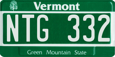 VT license plate NTG332