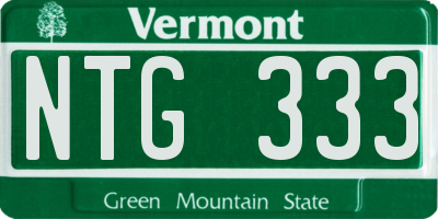 VT license plate NTG333