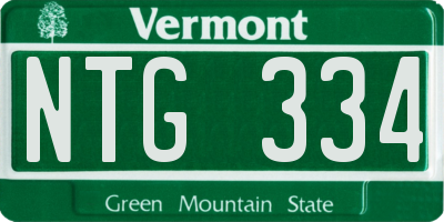 VT license plate NTG334