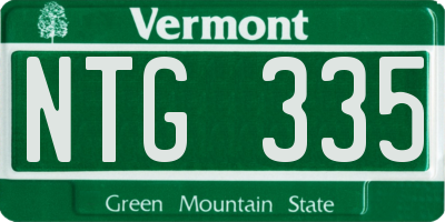 VT license plate NTG335
