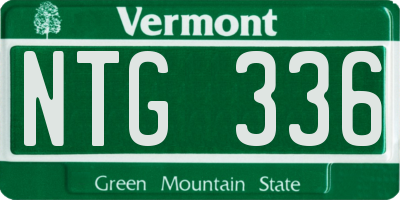 VT license plate NTG336