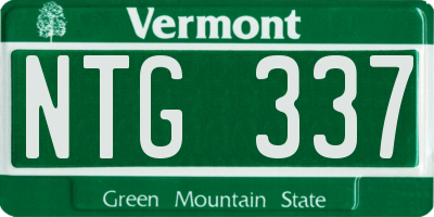 VT license plate NTG337