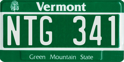 VT license plate NTG341