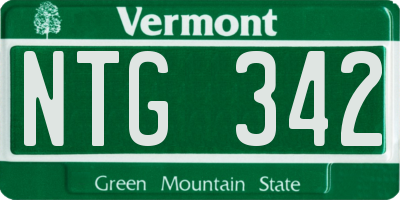 VT license plate NTG342