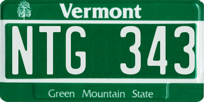 VT license plate NTG343