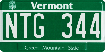 VT license plate NTG344
