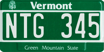 VT license plate NTG345