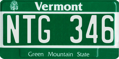 VT license plate NTG346