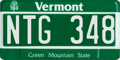 VT license plate NTG348