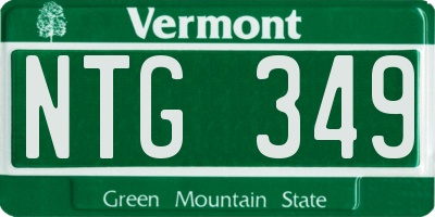 VT license plate NTG349