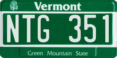 VT license plate NTG351