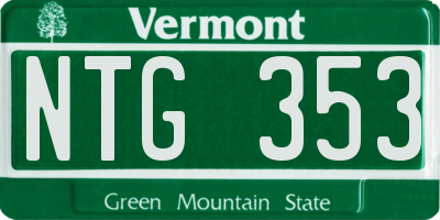 VT license plate NTG353
