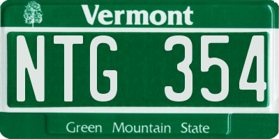 VT license plate NTG354