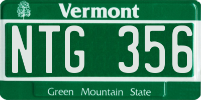 VT license plate NTG356