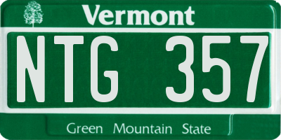 VT license plate NTG357