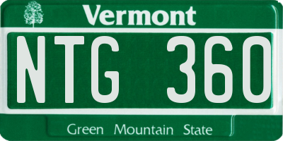 VT license plate NTG360