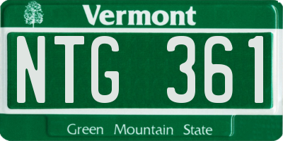 VT license plate NTG361
