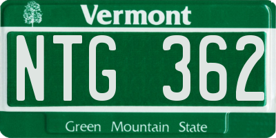 VT license plate NTG362
