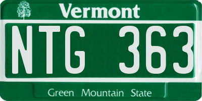 VT license plate NTG363