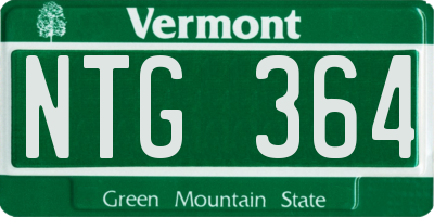 VT license plate NTG364