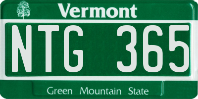 VT license plate NTG365