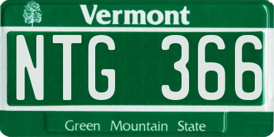 VT license plate NTG366