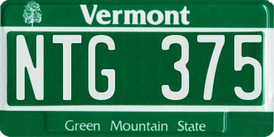 VT license plate NTG375