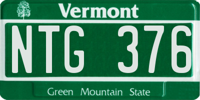 VT license plate NTG376