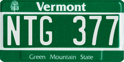 VT license plate NTG377