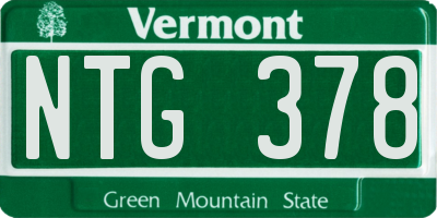 VT license plate NTG378