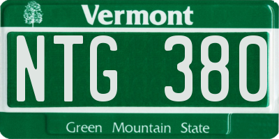 VT license plate NTG380