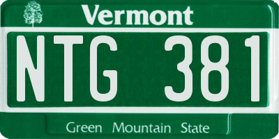 VT license plate NTG381