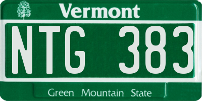 VT license plate NTG383