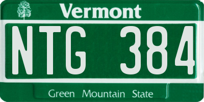 VT license plate NTG384