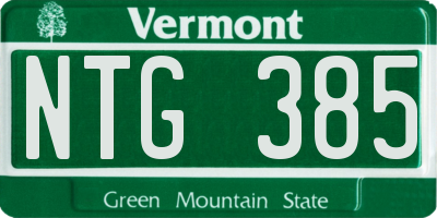 VT license plate NTG385