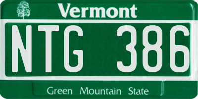 VT license plate NTG386