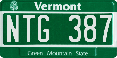 VT license plate NTG387