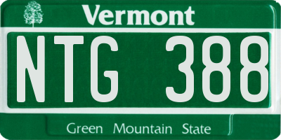 VT license plate NTG388