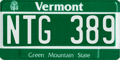 VT license plate NTG389