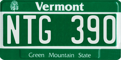 VT license plate NTG390