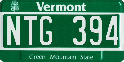 VT license plate NTG394