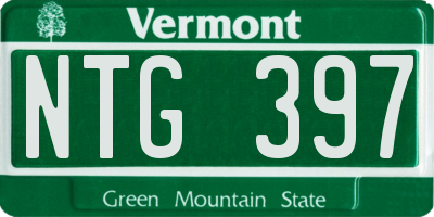 VT license plate NTG397