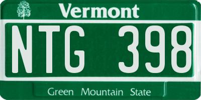 VT license plate NTG398