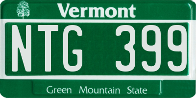 VT license plate NTG399