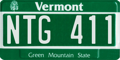 VT license plate NTG411