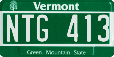 VT license plate NTG413